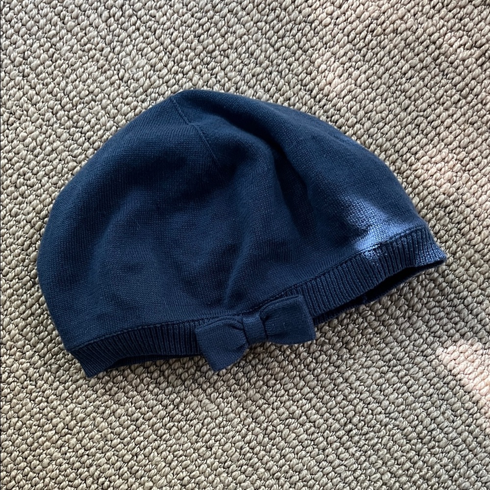 Janie and Jack Navy Blue Kids Hat with Bow